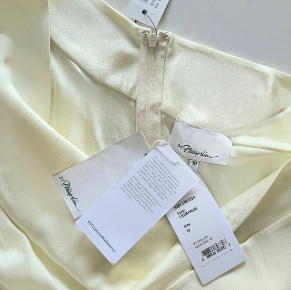 3.1 Phillip Lim One-Shoulder Sleeveless Top, Size 10, Cream, NWT - Picture 8 of 14